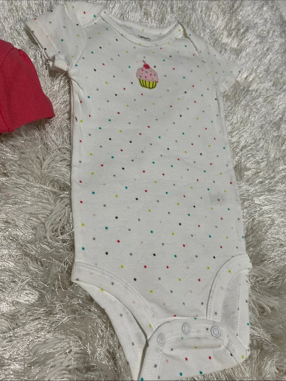 Carter's Little Layette Infant 5 Pack 100% Cotton Short Sleeve Bodysuits 9MO NWT